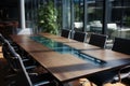 Office boardroom modern conference room for business negotiations and meetings Royalty Free Stock Photo