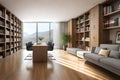 Office boardroom of a skyscraper showing the style of a interior modern architectue building design workplace suitable for Royalty Free Stock Photo