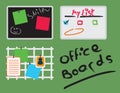 Office boards - notes, to do list and inspiration