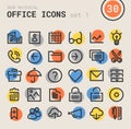 Office bold linear icons Royalty Free Stock Photo