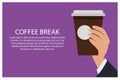 Office Break Hand and Cup Vector Illustration Royalty Free Stock Photo