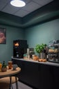 office break room with coffee machine and snacks Royalty Free Stock Photo