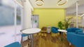 Office breakout space or casual co working space 3d rendering Royalty Free Stock Photo