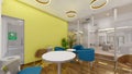 Office breakout space or casual co working space 3d rendering Royalty Free Stock Photo