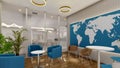 Office breakout space or casual co working space 3d rendering Royalty Free Stock Photo