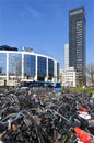 Office building Aegon and bike shed of station Royalty Free Stock Photo