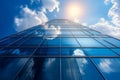 office building against cloudless blue sky, Modern office building. Economy, finances, business activity Royalty Free Stock Photo