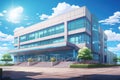 Office building anime visual novel game. Generate Ai