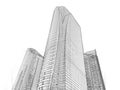 Office building architectural drawing sketch Royalty Free Stock Photo