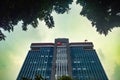office building belonging to the Indonesian financial services authority (OJK) with a twilight sky in the background Royalty Free Stock Photo