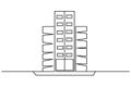 Office Building continuous one line drawing on white background Royalty Free Stock Photo
