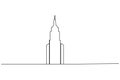 Office Building continuous one line drawing on white background Royalty Free Stock Photo