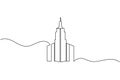 Office Building continuous one line drawing on white background Royalty Free Stock Photo