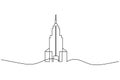 Office Building continuous one line drawing on white background Royalty Free Stock Photo