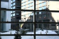 Office building courtyard snow