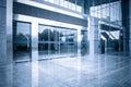 Office building entrance and automatic glass door Royalty Free Stock Photo