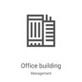 office building icon vector from management collection. Thin line office building outline icon vector illustration. Linear symbol Royalty Free Stock Photo