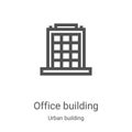 office building icon vector from urban building collection. Thin line office building outline icon vector illustration. Linear Royalty Free Stock Photo