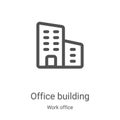 office building icon vector from work office collection. Thin line office building outline icon vector illustration. Linear symbol Royalty Free Stock Photo