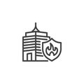 Office building insurance line icon Royalty Free Stock Photo