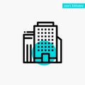 Office, Building, Job turquoise highlight circle point Vector icon Royalty Free Stock Photo