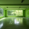 Office building lobby blur background interior view. Empty green space office Royalty Free Stock Photo