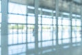 Office building lobby hall blur background or blurry school hallway corridor interior view looking toward empty entrance Royalty Free Stock Photo