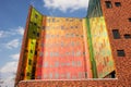 Office building with colorful reflexions in window Royalty Free Stock Photo