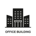 Office Building Silhouette Icon. Residential House Construction, Company Facade Glyph Pictogram. City Apartment Solid Royalty Free Stock Photo