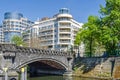 Office building Spreebogen and Moabiter bridge in Berlin Royalty Free Stock Photo