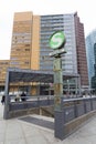 Office buildings and Berlin Potsdamer Platz Bahnhof subway entrance