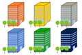 Office Buildings in different Color Variations