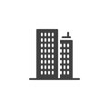 Office buildings facade vector icon