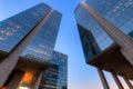 Office buildings at financial district known as Nueva Las Condes in Rosario Norte Street, Las Condes, Santiago Royalty Free Stock Photo