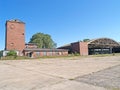 Office buildings and hangar at the old German airfield Noitif. Baltiysk, Kaliningrad region Royalty Free Stock Photo