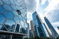 Office buildings with hexagon windows Royalty Free Stock Photo