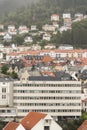 Office buildings and homes near the dockside in Bergen Norway Royalty Free Stock Photo