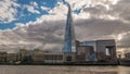 Office buildings and the Shard in the South bank of the river Thames in London Royalty Free Stock Photo