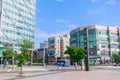 Office buildings and streetscape around Unseo station near Incheon International Airport Royalty Free Stock Photo