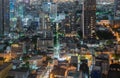 Office buildings windows. Glass architecture facade design with reflection of sky in urban city, Downtown Bangkok City in