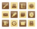 Office & Business Icons over brown background Royalty Free Stock Photo