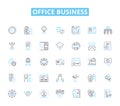 Office business linear icons set. Productivity, Collaboration, Communication, Efficiency, Organization, Workflow