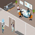 Office Business Meeting Isometric Illustration Royalty Free Stock Photo