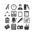 Office And Business Stationery Icons Set Illustrating Work Tools And Workplace Elements Royalty Free Stock Photo