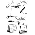 Office business stationery set. working tools, Notebook set, Royalty Free Stock Photo