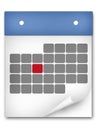 Office calendar icon over white background