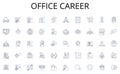 Office career line icons collection. Length, Span, Period, Term, Timeframe, Continuance, Tenure vector and linear Royalty Free Stock Photo