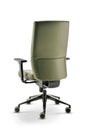 Office chair with armrests green leather back view Royalty Free Stock Photo