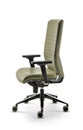 Office chair with armrests green leather side view Royalty Free Stock Photo