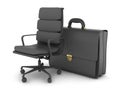 Office chair and black briefcase